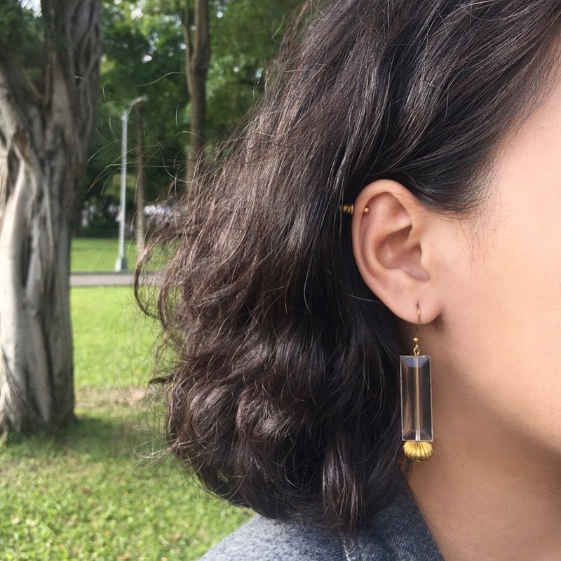 灰姑娘的南瓜马车 黄铜耳环 树脂 - 耳环/耳夹 - 铜/黄铜 金色