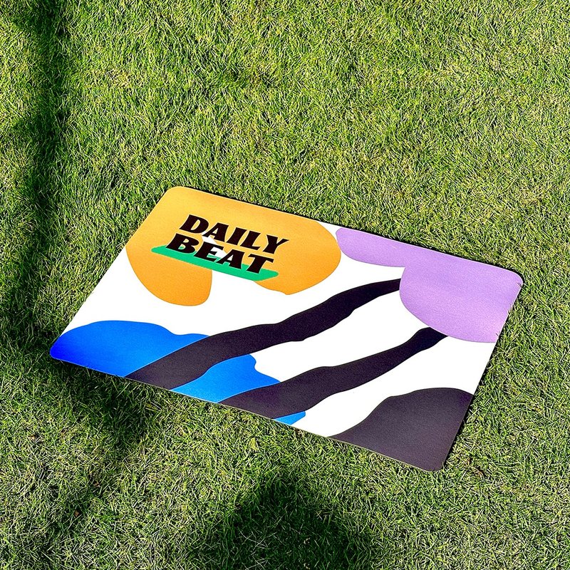 DAILY BEAT彩色斑马纹软硅藻土浴室防滑家用吸水地垫 - 地垫/地毯 - 聚酯纤维 白色