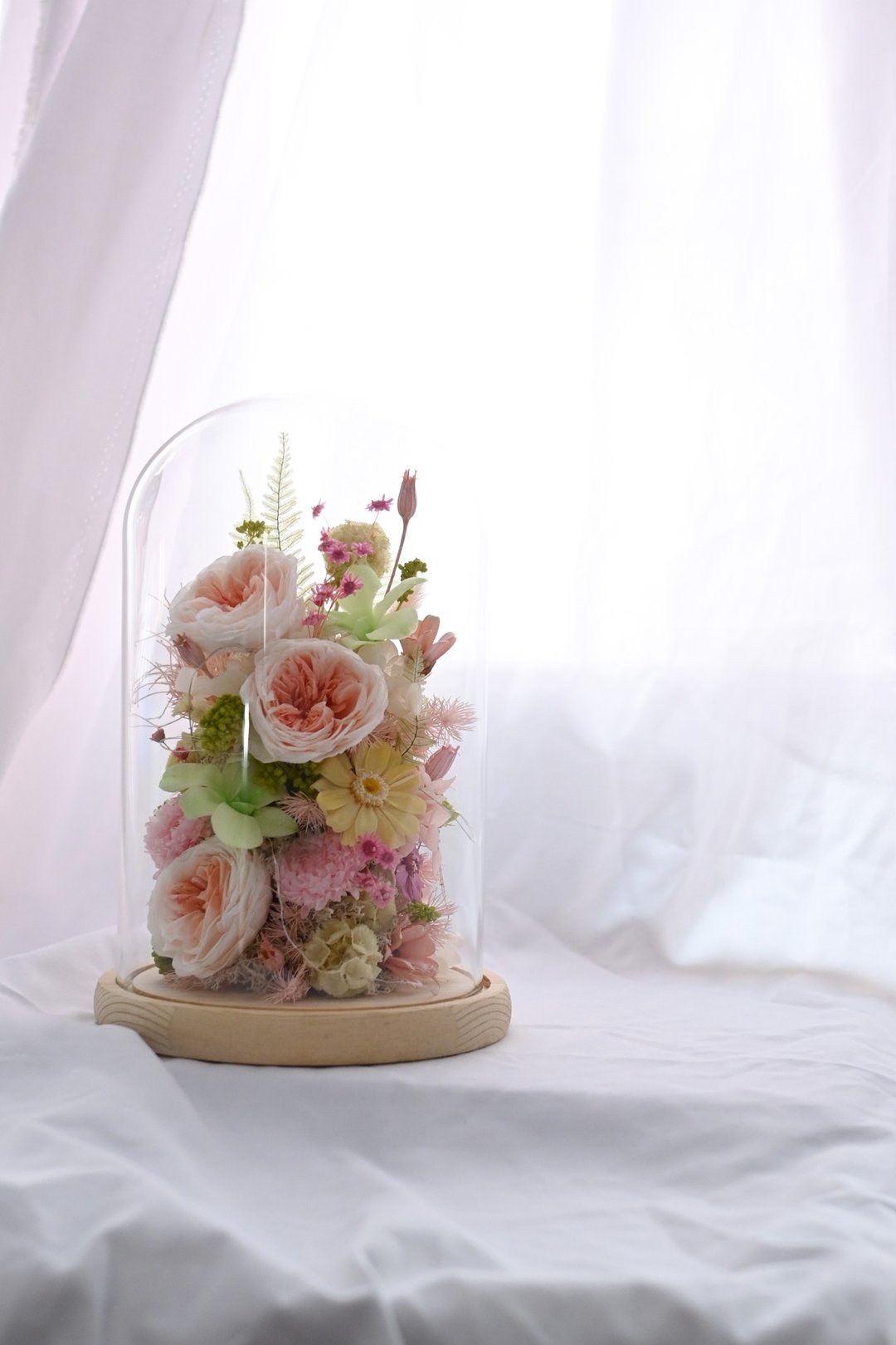 走过四季 永生花系列作品 こころ - 干燥花/捧花 - 玻璃 橘色