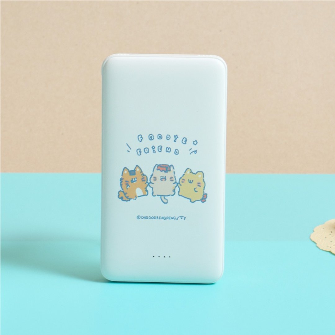 狗狗的小跳步猫咪好朋友双线快充10000mAh行动电源 - 充电宝/传输线 - 塑料 多色