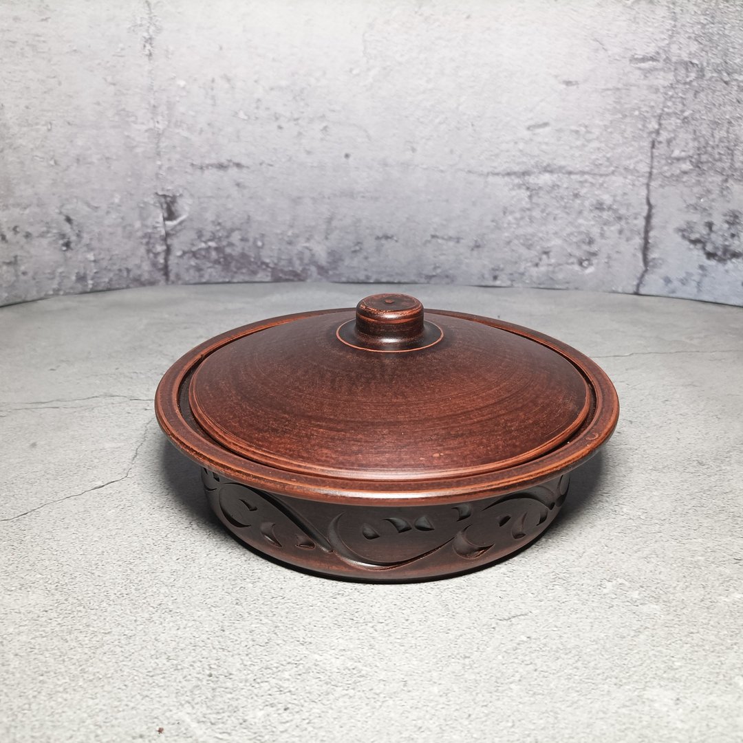 陶器煎锅直径20cm手工红粘土砂锅 - 锅具/烤盘 - 粘土 