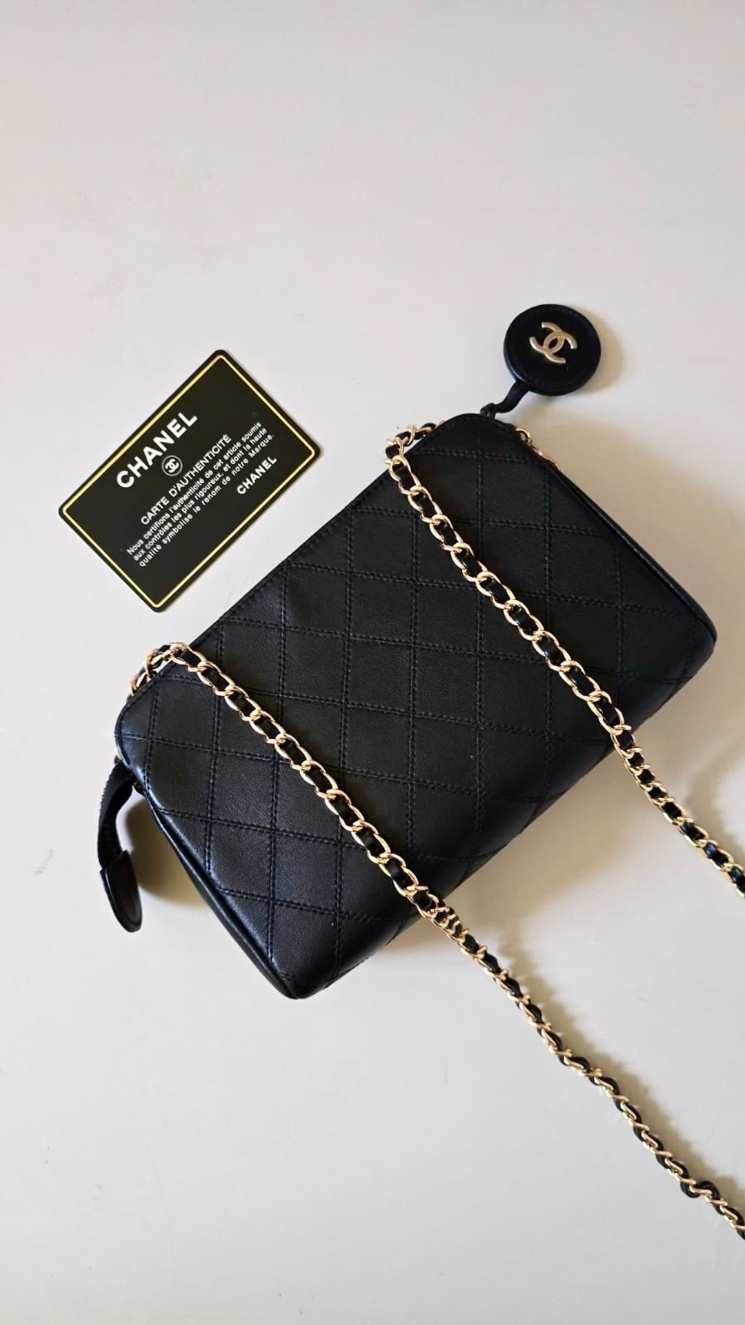 中古包 Chanel 黑色小羊皮革斜背包 单肩包 侧背包 二手包 古董包 - 侧背包/斜挎包 - 真皮 黑色