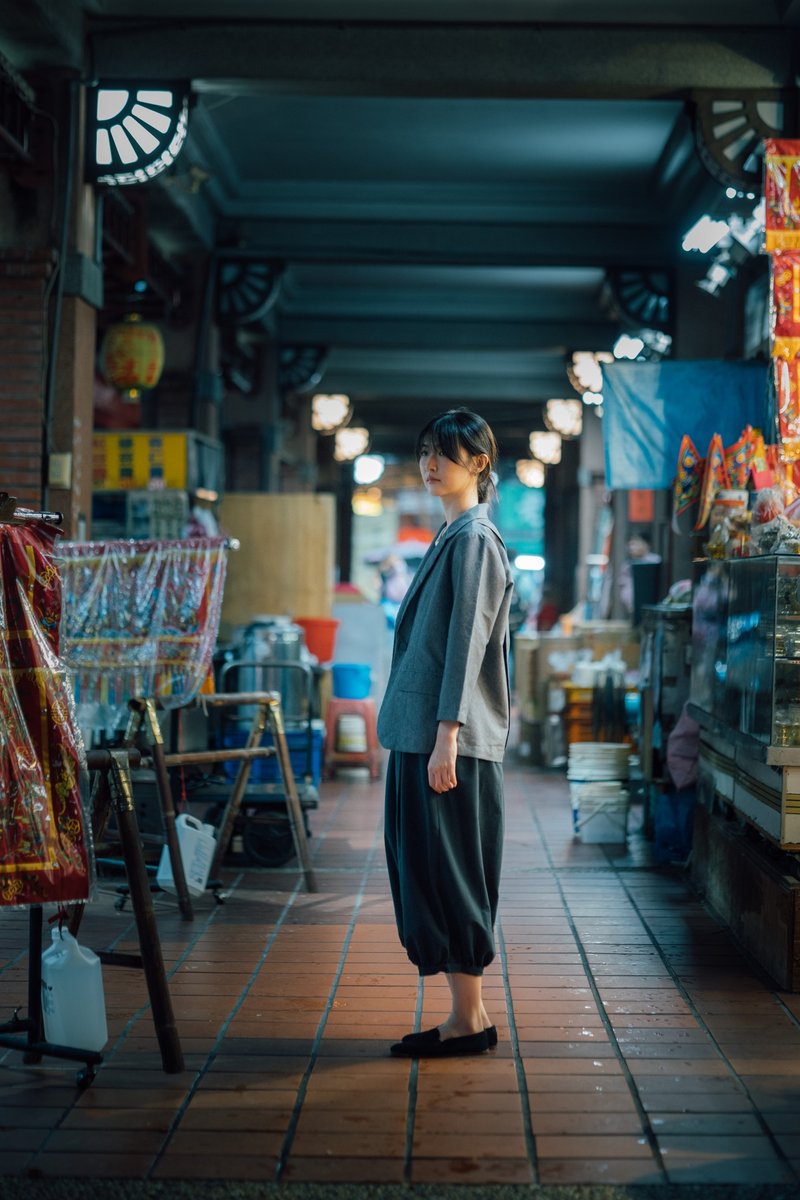 川流 西装外套 (黑/灰) Organic Cotton & Recycle - 女装西装外套/风衣 - 环保材料 