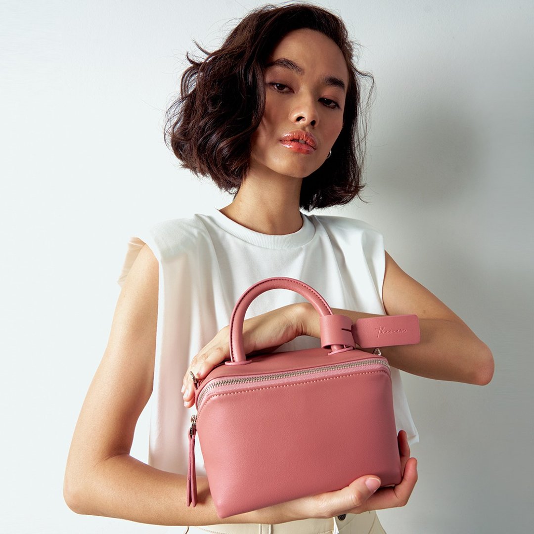 CUBIC Cross body bag - 手提包/手提袋 - 人造皮革 粉红色