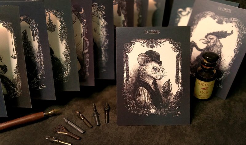 【十二绅士】 藏书票卡片组 - 卡片/明信片 - 纸 