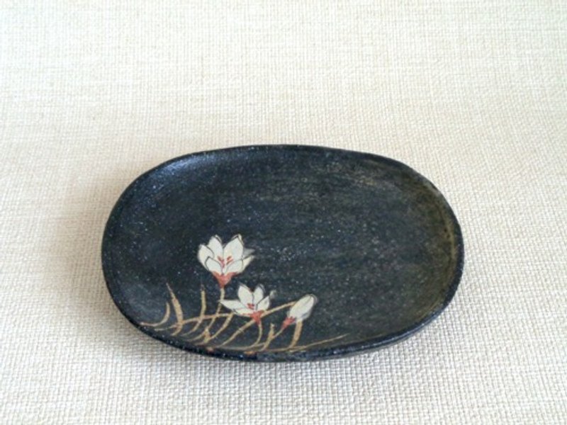 长方形盘玉垂 - 盘子/餐盘/盘架 - 陶 黑色