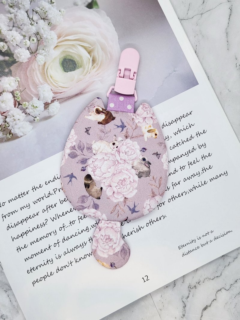 猫咪造型万用袋 平安符袋 - 平安符/符袋 - 棉．麻 紫色