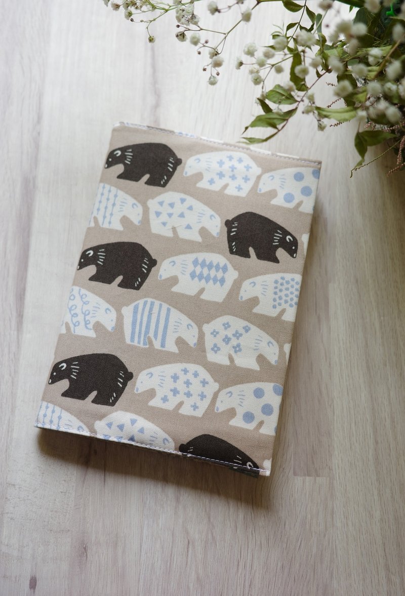 几何熊熊 - 可调式书衣 书套 可调厚度 A5大小  | 海柏手作 - 书衣/书套 - 棉．麻 