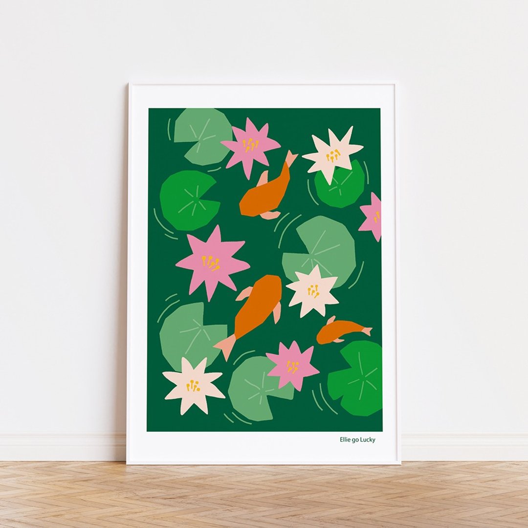 艺术印刷品/莲花/插画海报A3,A2 - 海报/装饰画/版画 - 纸 绿色