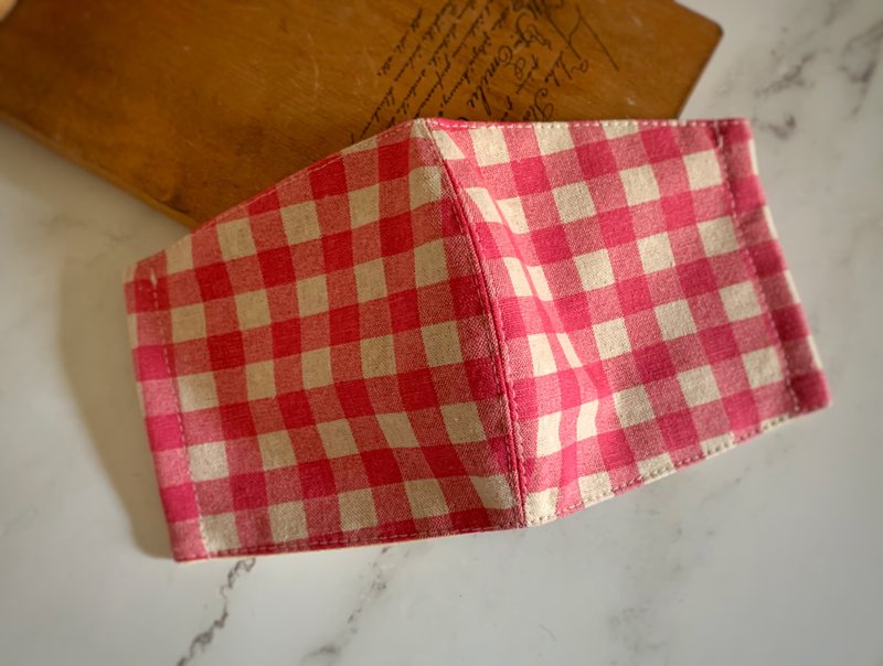 【布作】立体透气 口袋式 口罩-成人款 - 口罩 - 棉．麻 粉红色