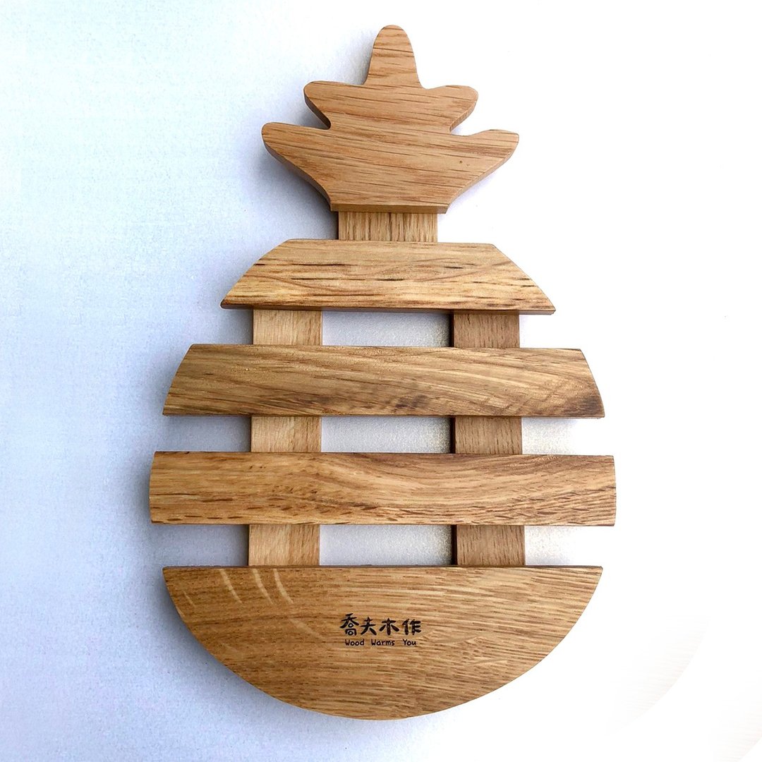 旺旺凤梨隔热垫 白橡木 - 餐垫/桌巾 - 木头 咖啡色