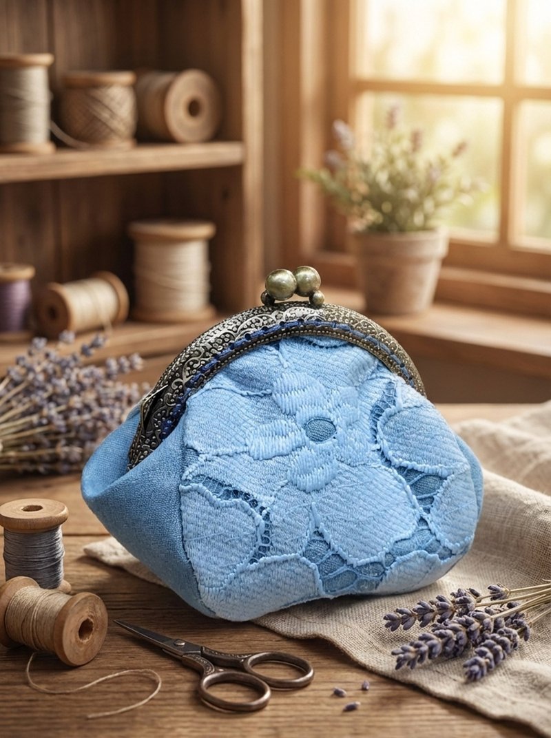 青花蝶语零钱包 - 零钱包 - 其他材质 蓝色