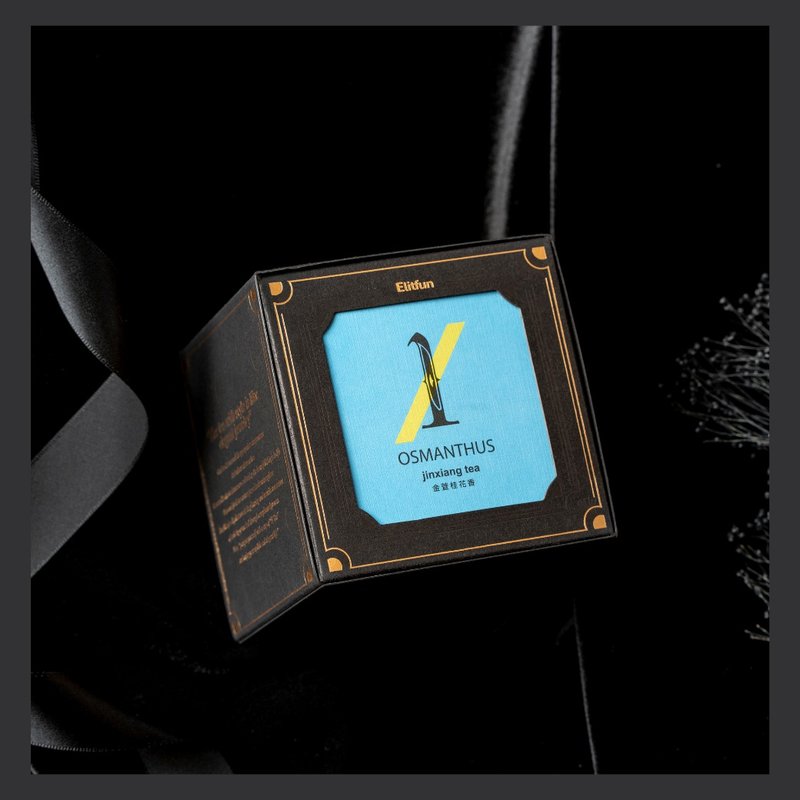 桂花金萱茶・清新雅致・可回冲3壶 |礼盒茶包10入 - 茶 - 纸 蓝色