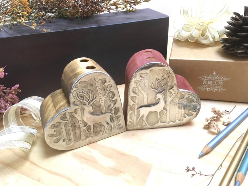圣诞驯鹿 锡雕手作笔插/花器 <刚好遇见你> - 金工/饰品 - 其他金属 