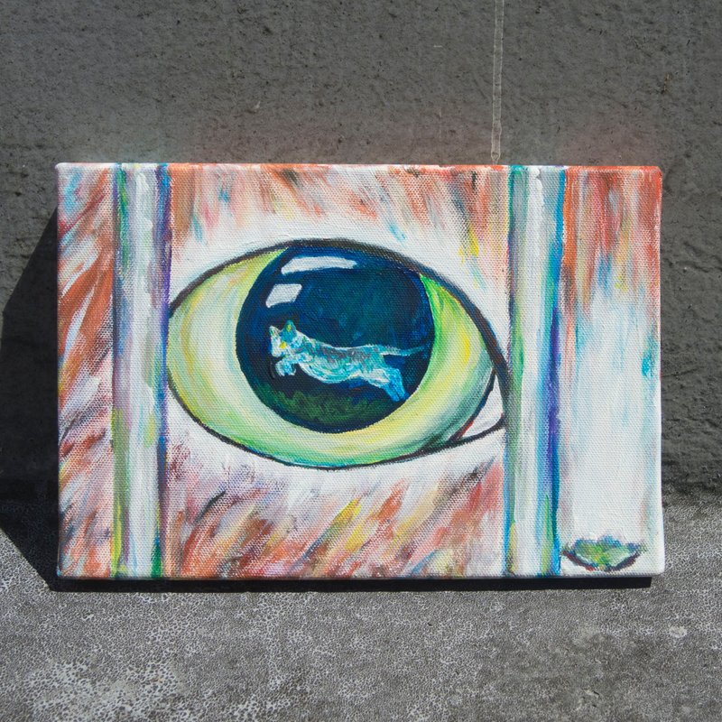 【唯一压克力原画】渴望奔驰的猫 - 海报/装饰画/版画 - 其他材质 橘色