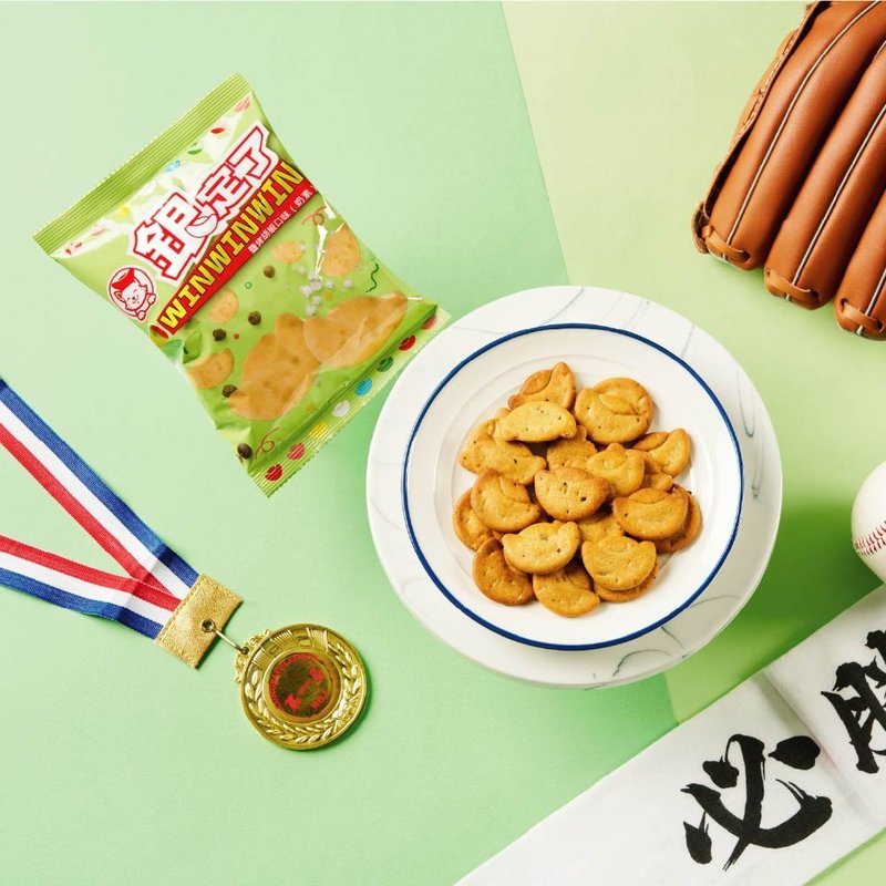 【金好运盐烤胡椒口味】30包箱装-元宝造型饼干-好运开箱组(含30) - 零食/点心 - 其他材质 绿色