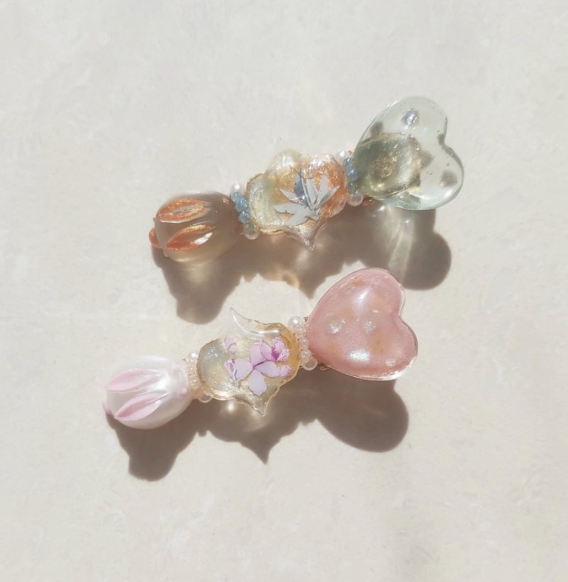 小淘兔 树脂发夹/定制配色 - 发饰 - 树脂 粉红色