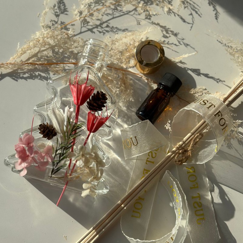 【DIY材料包】圣诞树浮游花扩香瓶 - 蜡烛/香氛/手工皂 - 玻璃 