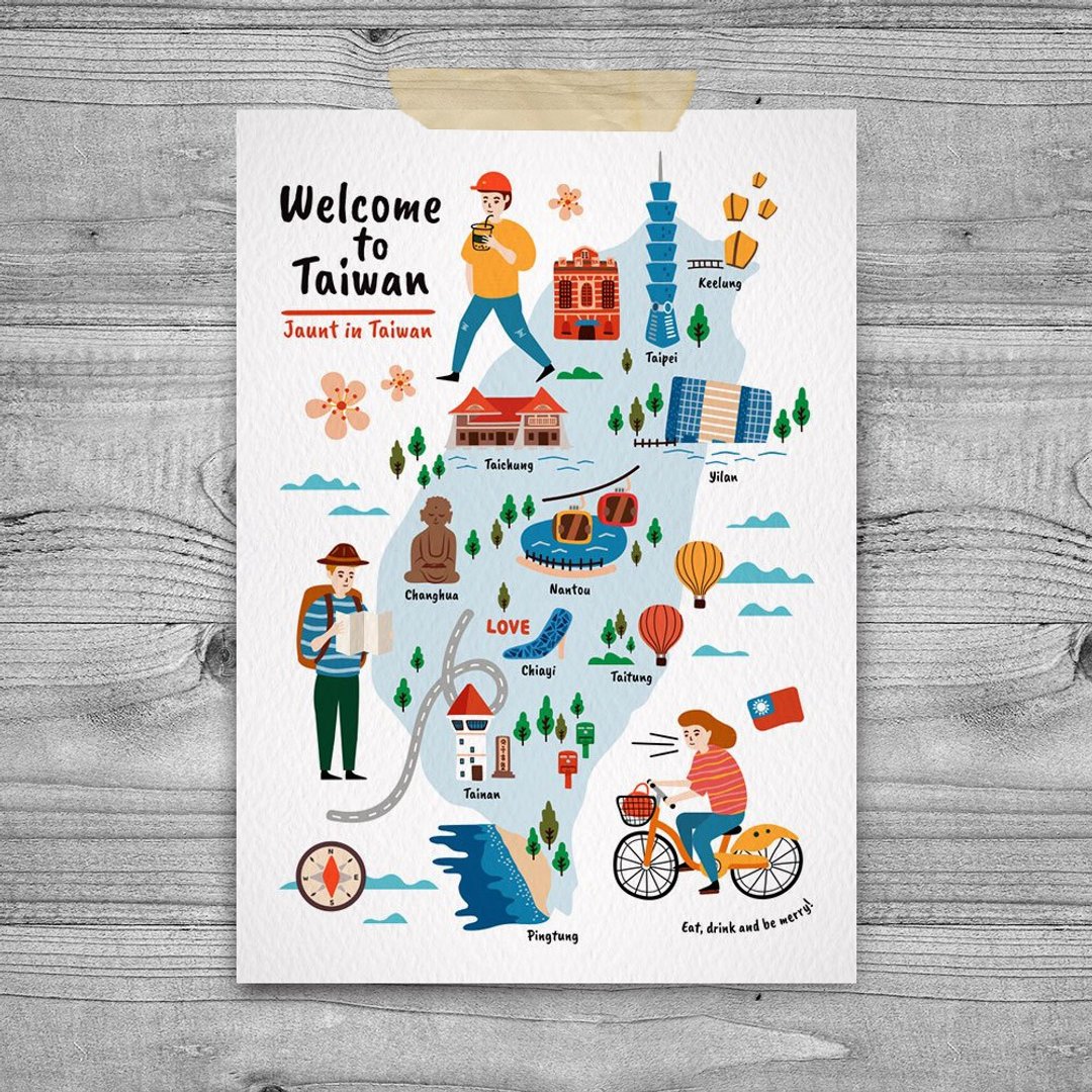 台湾意象 明信片 – 旅游台湾 E - 卡片/明信片 - 纸 白色