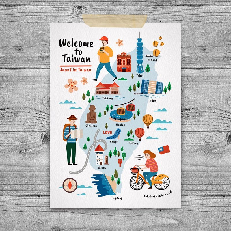 台湾意象 明信片 – 旅游台湾 E - 卡片/明信片 - 纸 白色