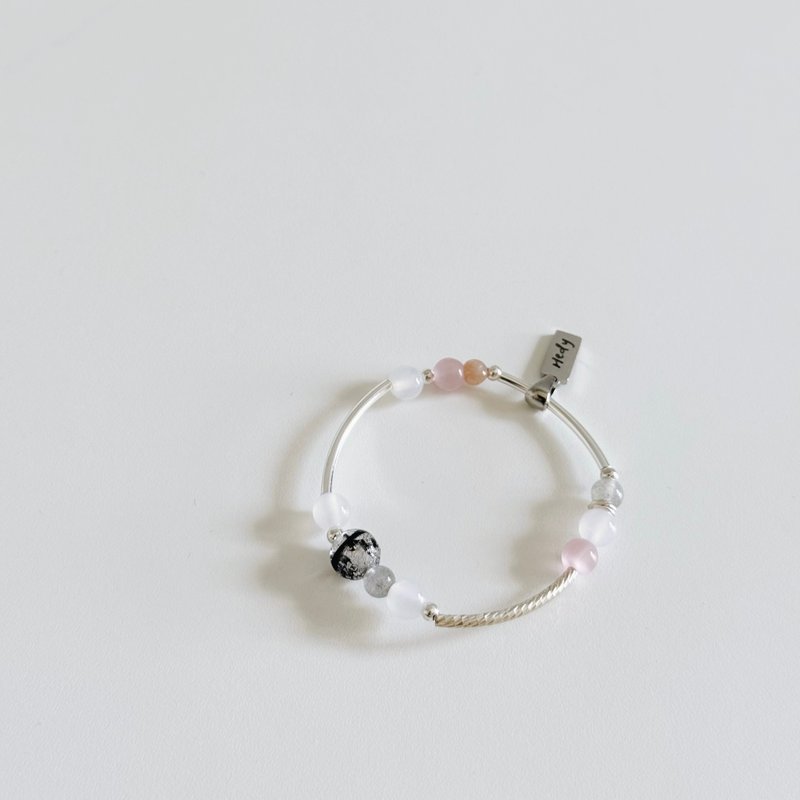 925纯银  304不锈钢 刻字吊饰 胎毛弹性手链 - 婴儿饰品 - 银 