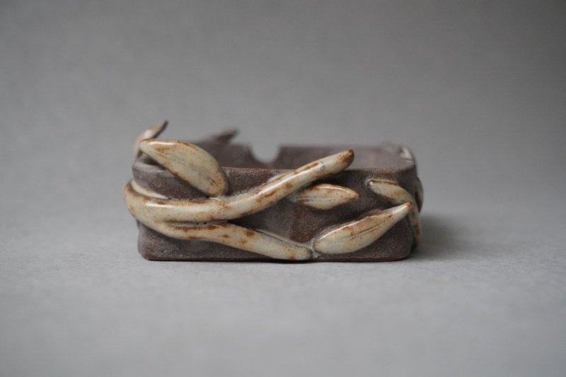 • 米粒出陶中 • 065 亚当的秘密基地 - 环绕植物烟灰缸 - 香薰/精油/线香 - 陶 咖啡色