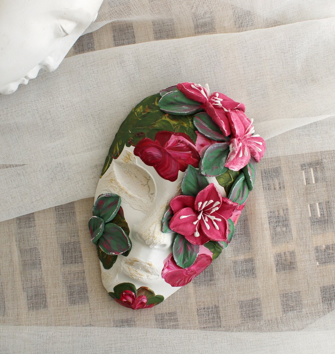 Interior 3d mask, original home decor, wall sculpture, flower painting - 墙贴/壁贴 - 环保材料 