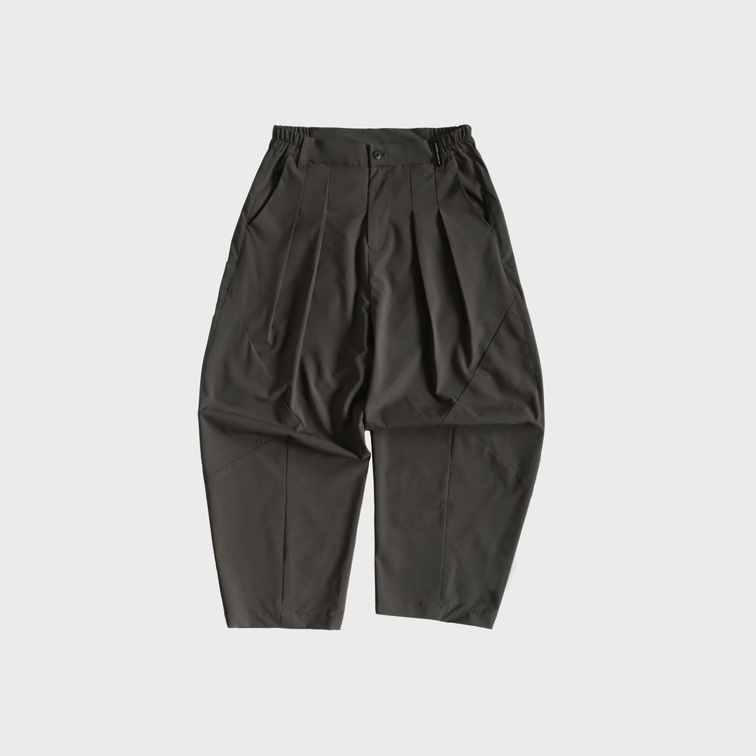 DYCTEAM - See-through Splicing Balloon Pants (brown) - 男士长裤 - 其他材质 咖啡色