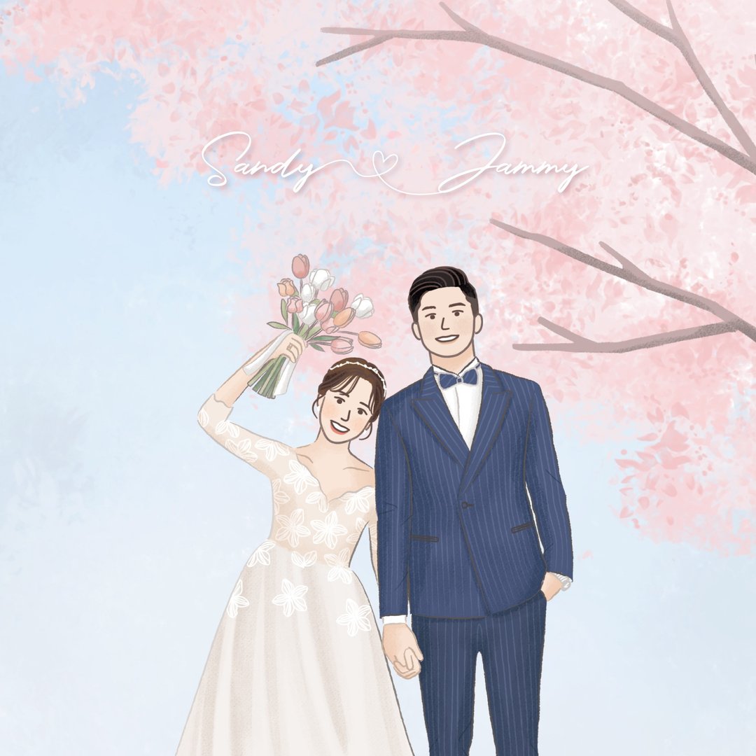 【韩系清新风格 婚纱插画设计】电子档 - 电子手绘真人画像/绘画/插画 - 其他材质 