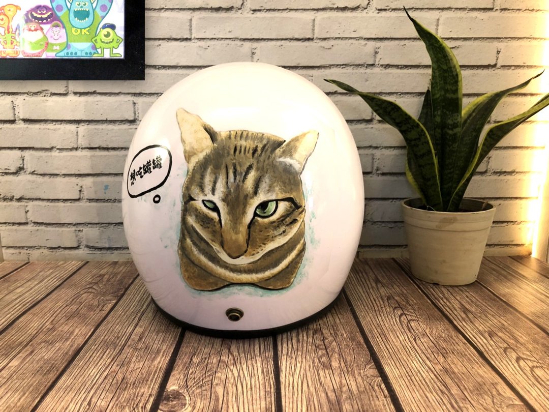 手绘疯 定制化 狗狗 猫猫 安全帽 彩绘 纪念 礼物 生日 情人节 - 订制画像 - 其他材质 多色