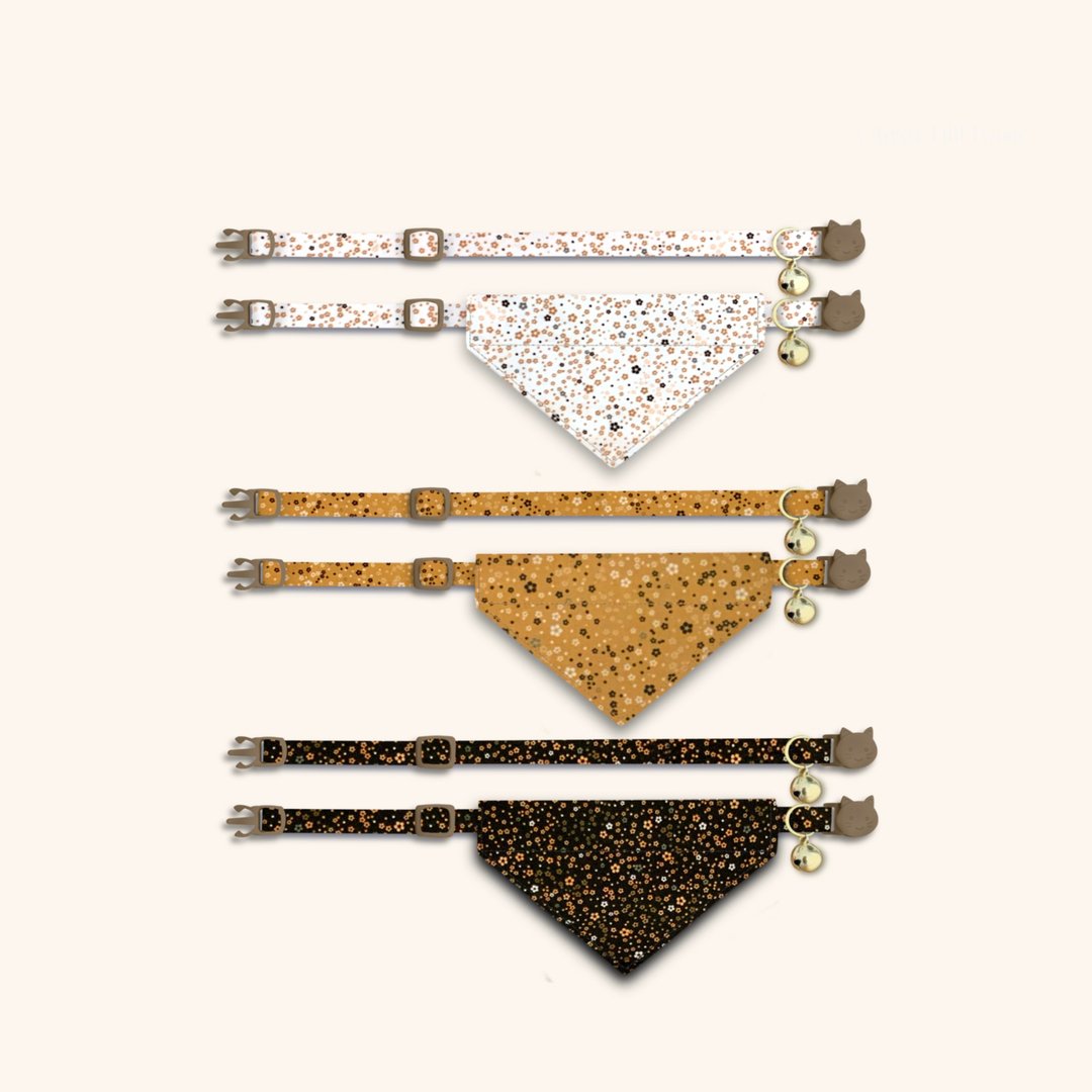 简约柔软温色碎花系列  Oliver Hills Rustic Floral Cat Collar - 项圈/牵绳 - 棉 多色