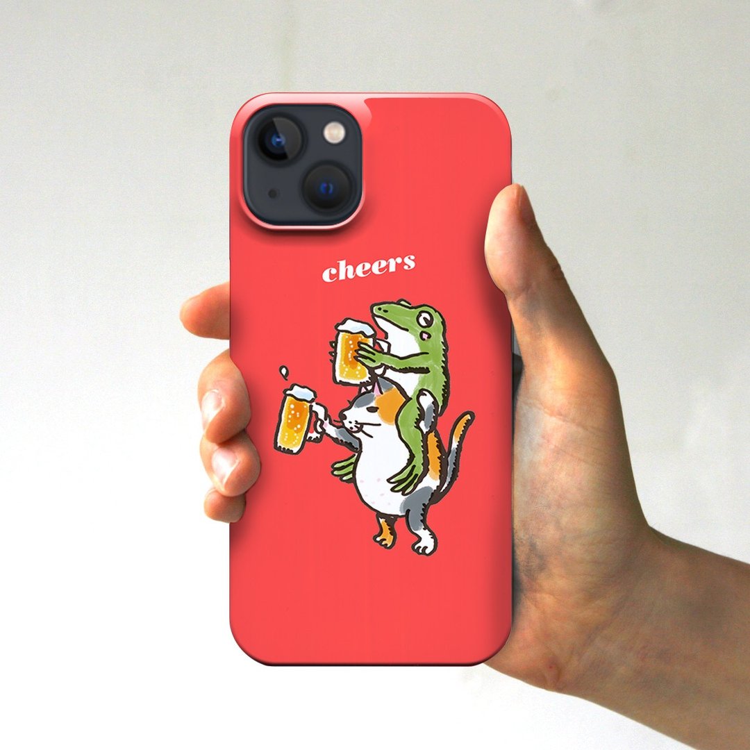 iPhone case cat and blue frog toast red - 手机壳/手机套 - 塑料 红色