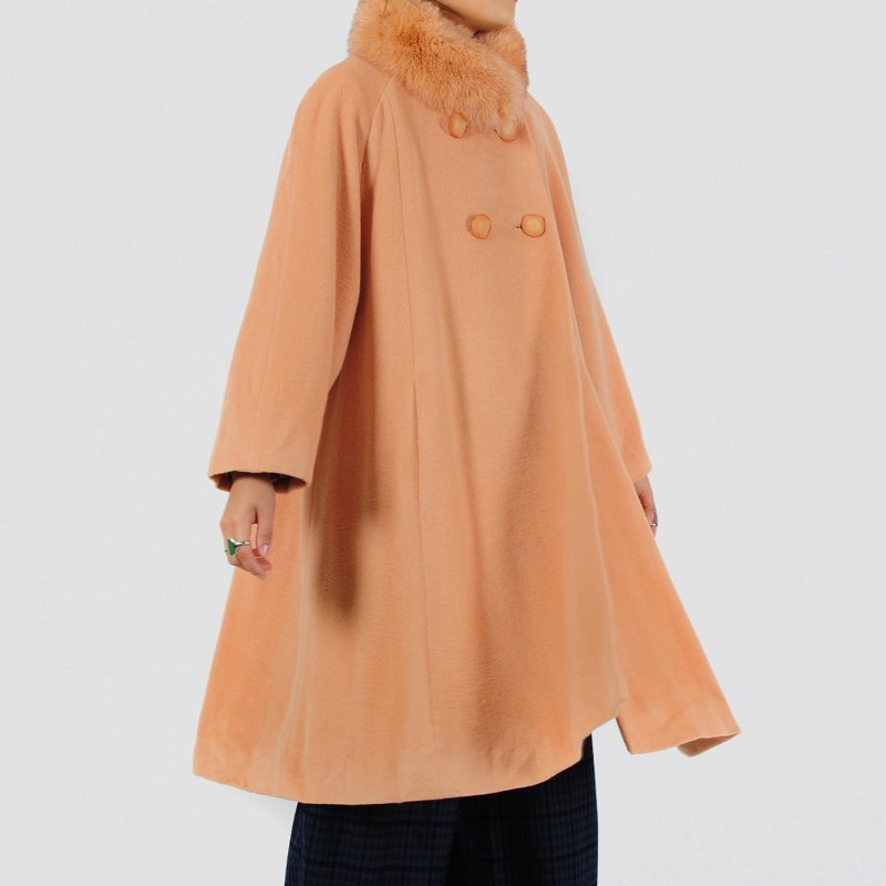 【蛋植物古着】100%安哥拉毛料顶级面料古着大衣 - 女装西装外套/风衣 - 羊毛 