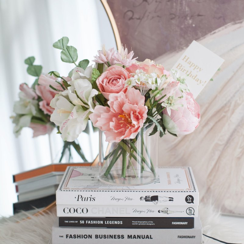 PINK BLUSH Bordeaux vase for Decoration - 摆饰 - 纸 粉红色
