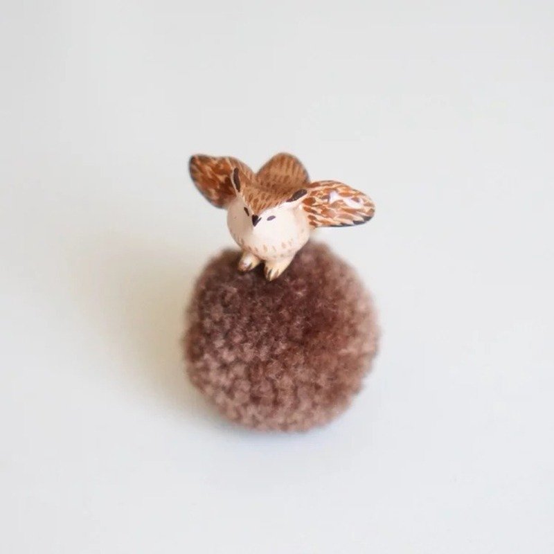 ［独角森林］准备起飞的长耳鴞 耳夹 - 耳环/耳夹 - 粘土 