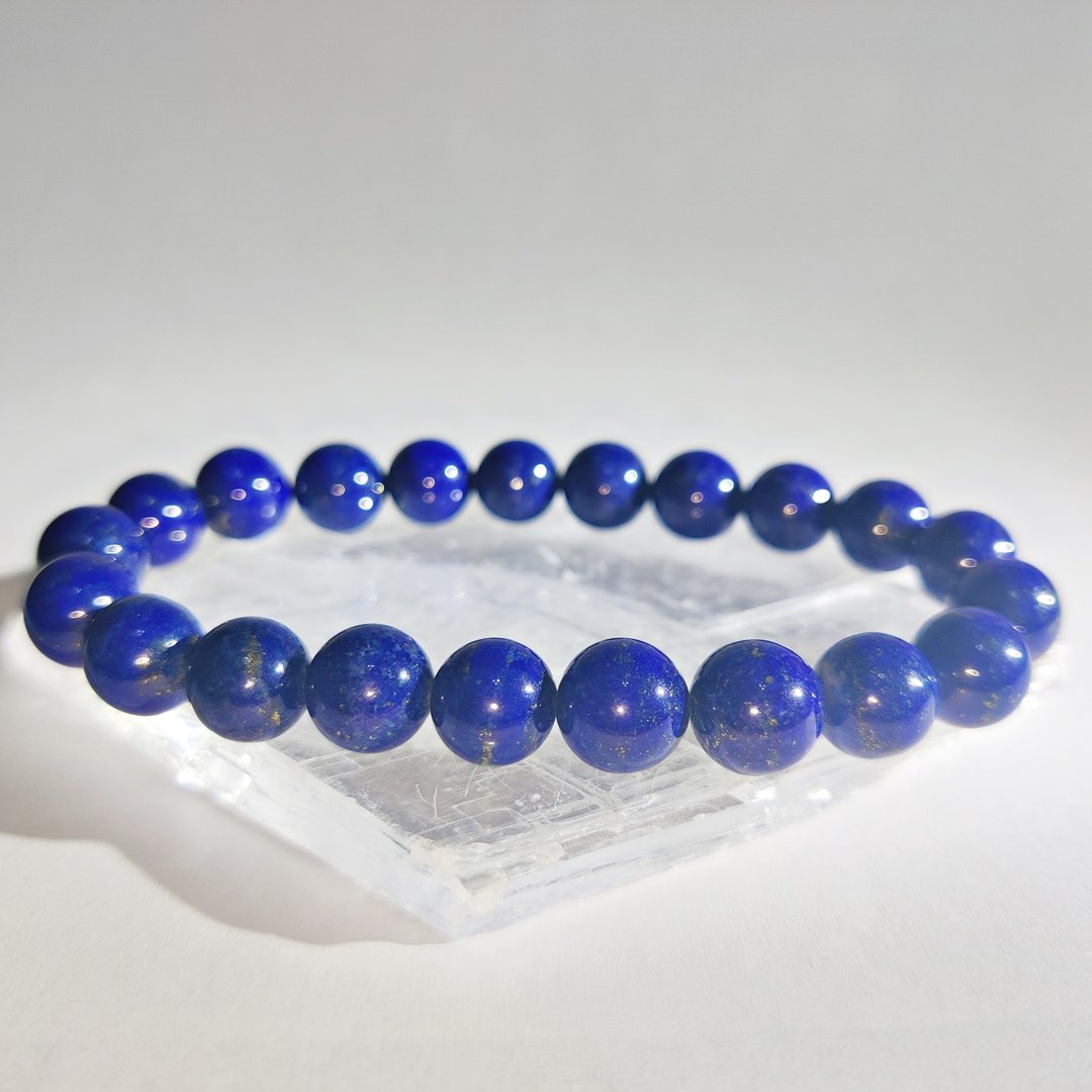 阿富汗 8.5mm 青金石 - 手链/手环 - 水晶 蓝色