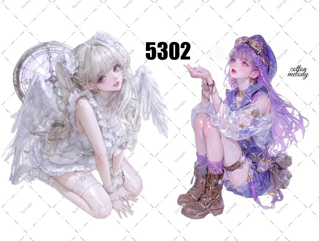 原创贴纸 no.5302 人物贴纸 原创贴纸 原创人物贴纸 装饰贴纸 cotton melody - 贴纸 - 纸 