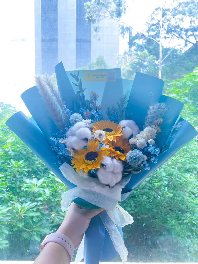 蓝色太阳花花束 (m size) - 干燥花/捧花 - 植物．花 