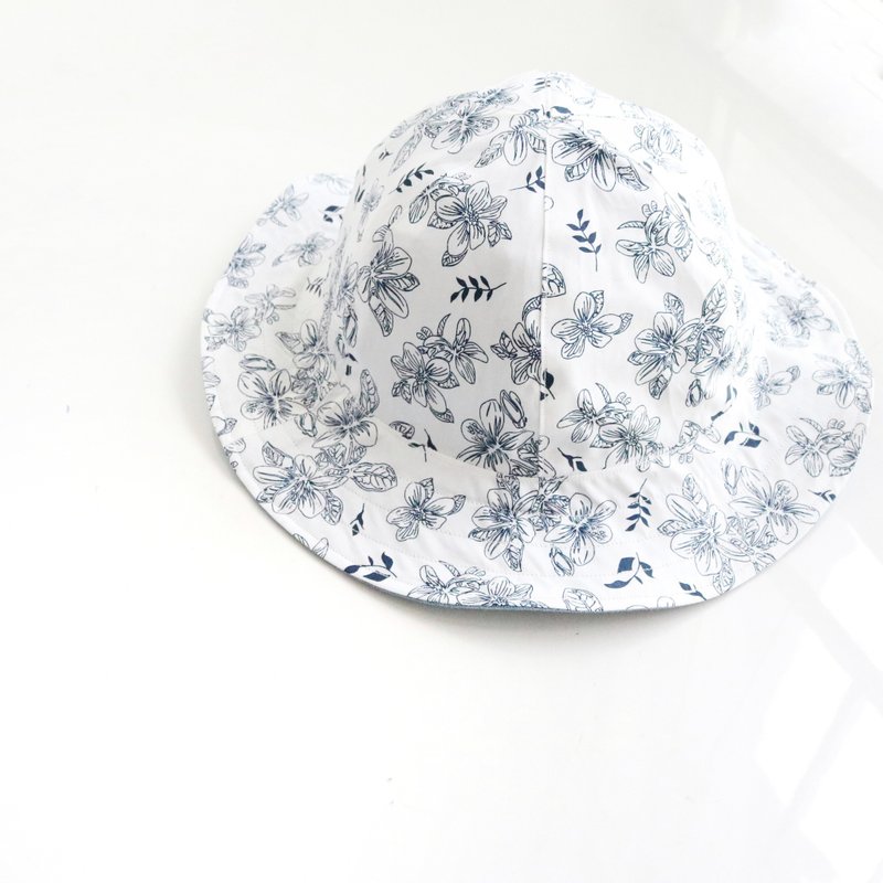 温婉开花 手工双面帽子 渔夫帽 - 帽子 - 其他材质 白色