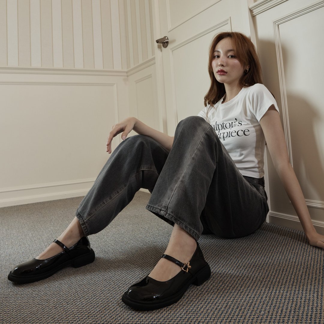 The Classic Jane - Labotte.bkk 玛莉珍鞋 Y2K 玛莉珍鞋 Mary Jane Shoes 826-13 - 女款休闲鞋 - 人造皮革 黑色