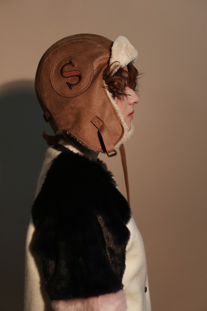 MR.STORE 卡其色飞行员帽子 - 帽子 - 棉．麻 咖啡色