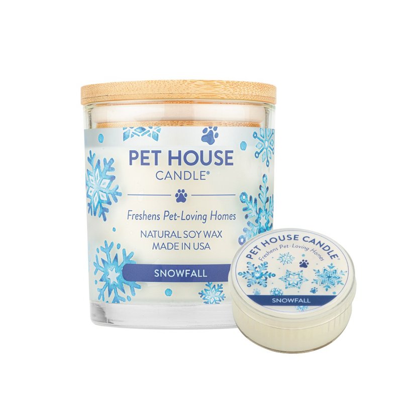 【美国PET HOUSE】室内除臭宠物香氛蜡烛-冬季雪花 - 蜡烛/烛台 - 蜡 