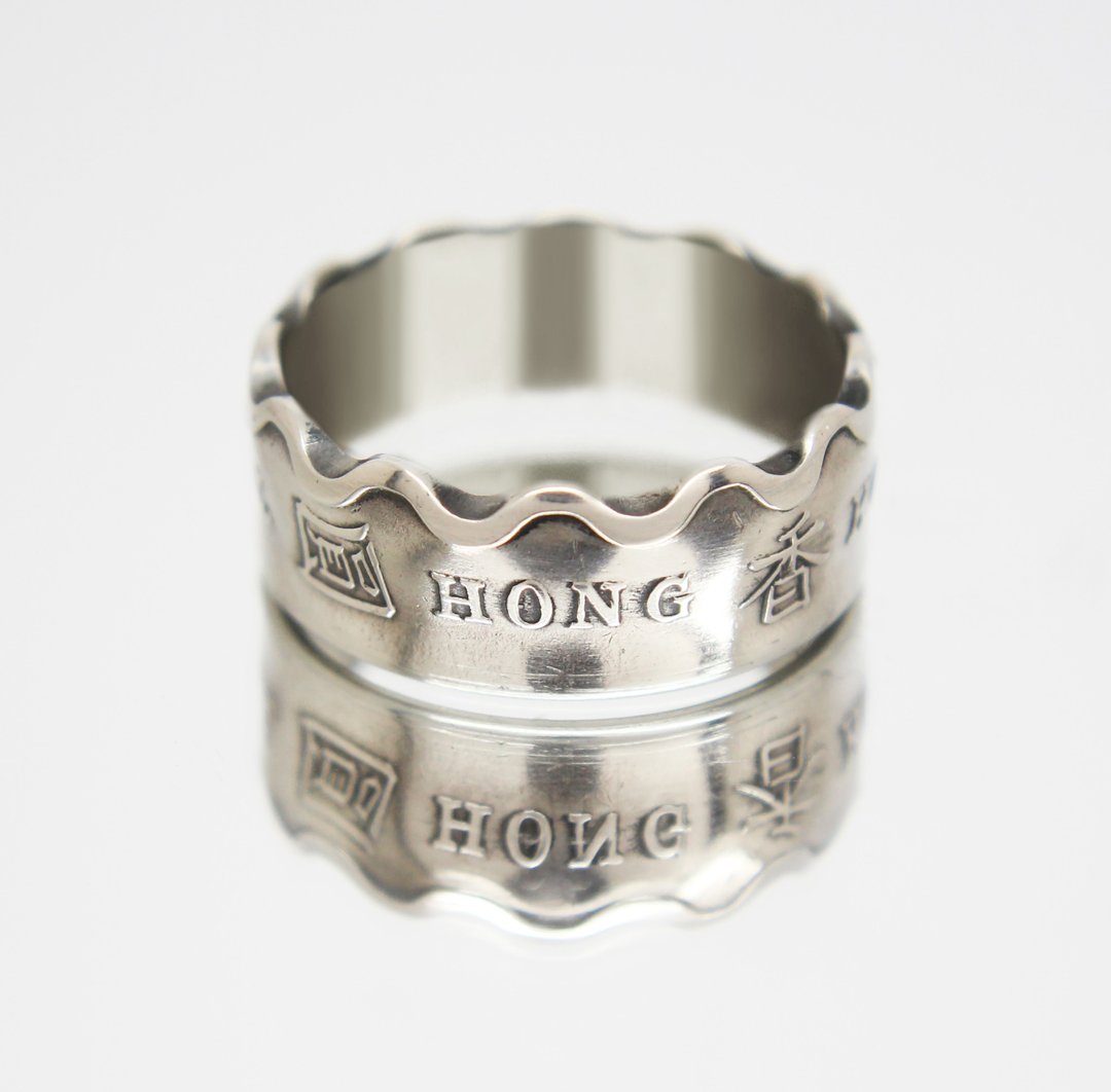 Hong Kong Coin Ring 2 dollars 1975-1984 hong kong ring coin rings for men women - 戒指 - 其他金属 