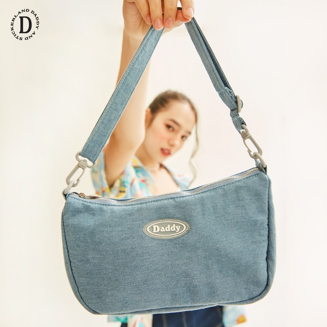 Daddy Eddie bag (Blue) - 手提包/手提袋 - 棉 蓝色