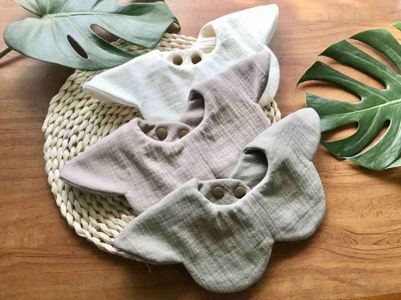 单色皱折十重纱360度云型围兜 - 围嘴/口水巾 - 棉．麻 