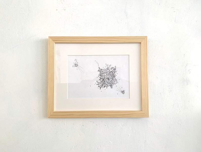 原创插画 - 艺术微喷 | 光 30-8 - 海报/装饰画/版画 - 纸 白色