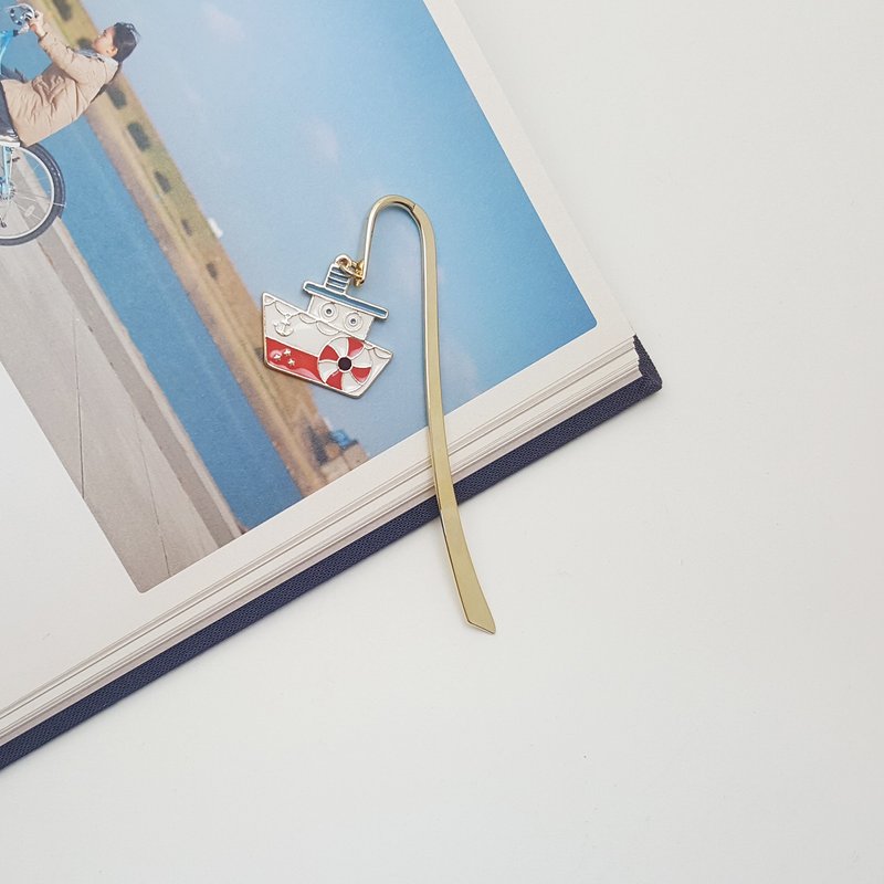 可爱的船型书签，航行于海洋 - 书签 - 其他材质 红色
