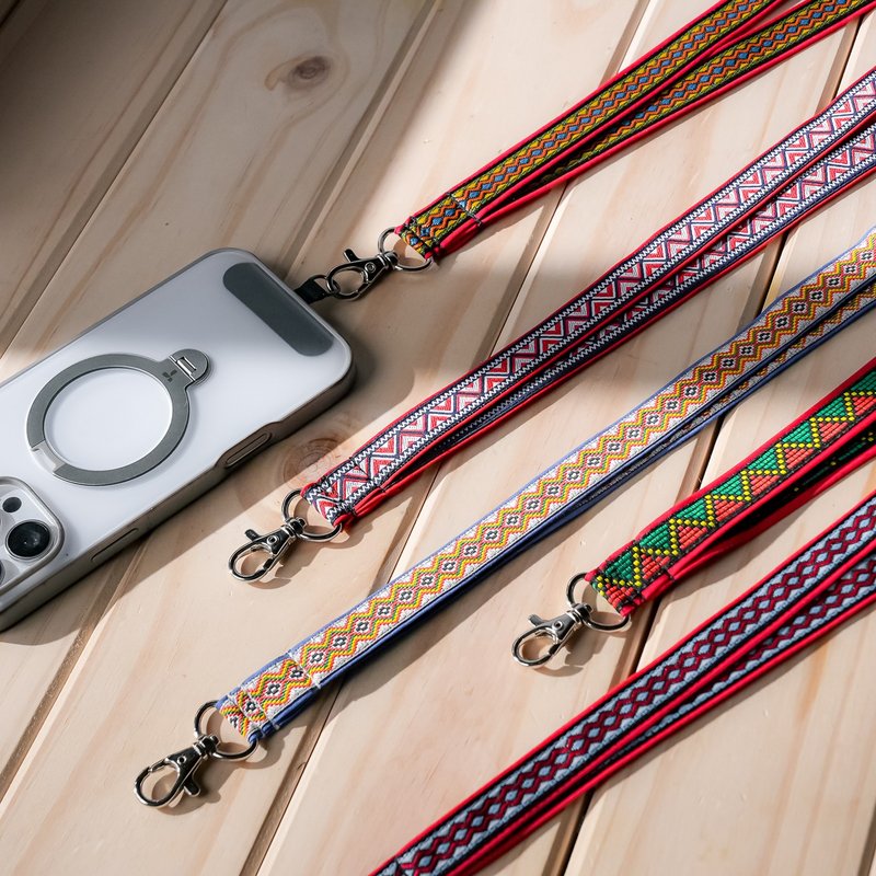 【原风艺站】 | 图腾织带手机挂绳 | 原住民 族服 台湾印象 丰年 - 挂绳/吊绳 - 棉．麻 
