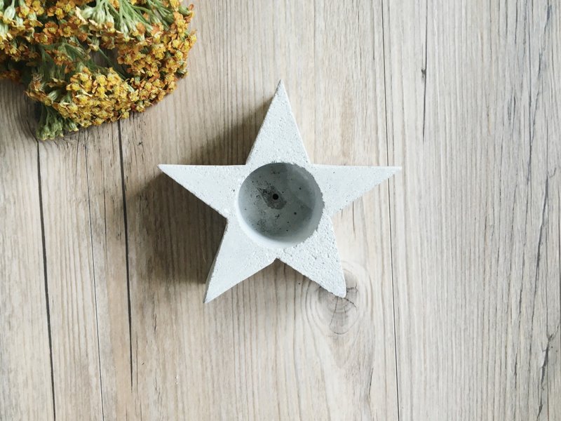 星形水泥盘花器 (不含植物/多肉) - 植栽/盆栽 - 水泥 灰色