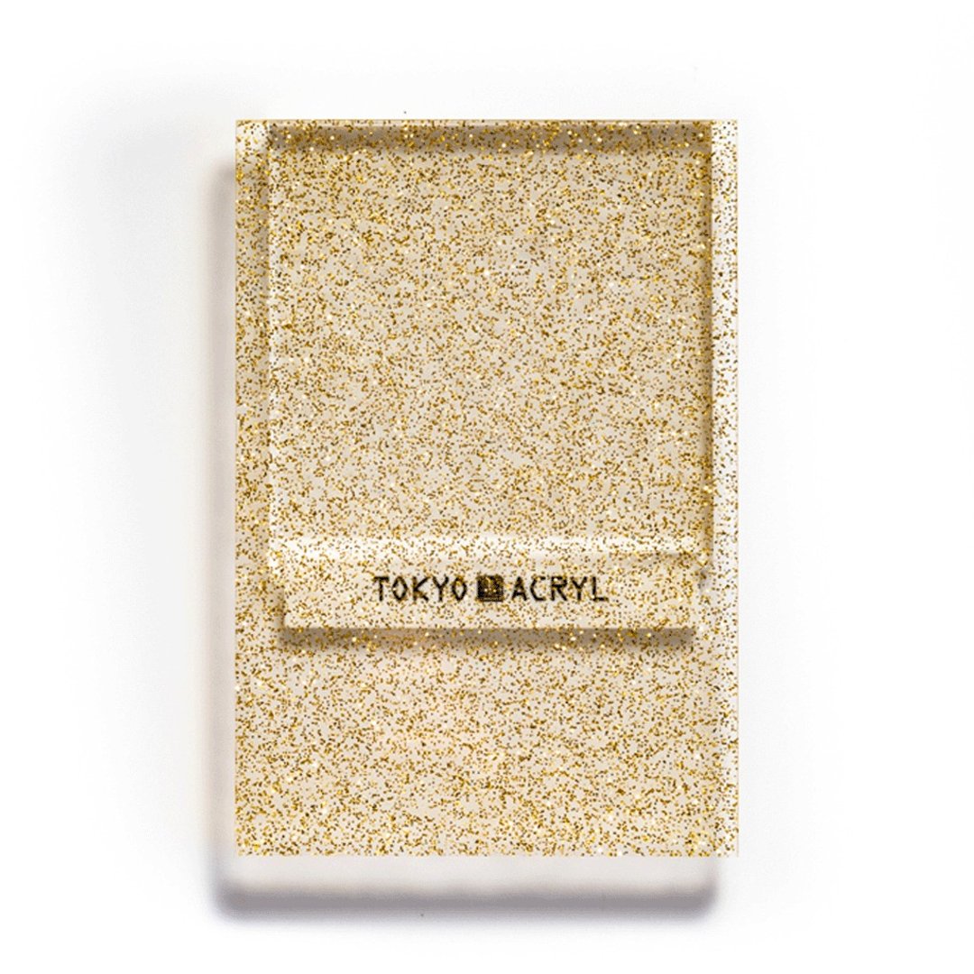 Acrylic board / Art / Golden transparent / Glitter / 4mm / Postcard size - 零件/散装材料/工具 - 压克力 金色